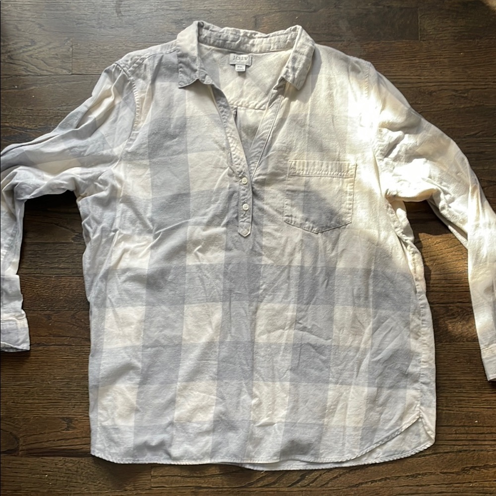 J. Crew Women’s Gray Plaid Shirt
